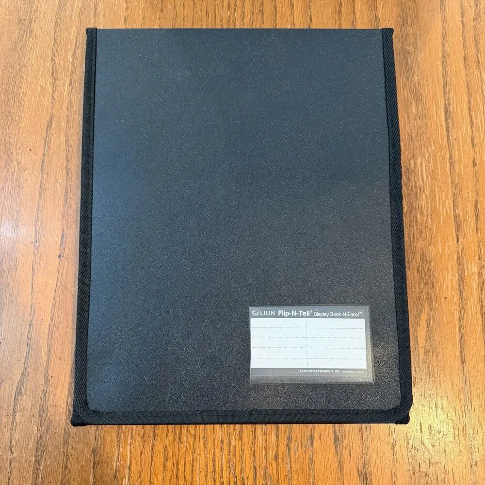 Lion Flip-N-Tell Display Book-N-Easel Presentation Binder 8.5x11 Black